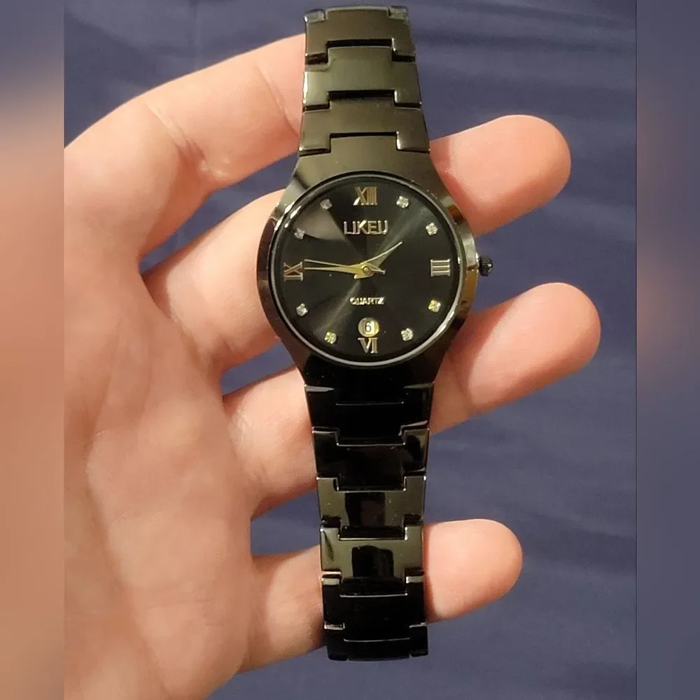 LIKEU BLACK STAINLESS STEEL WATCH